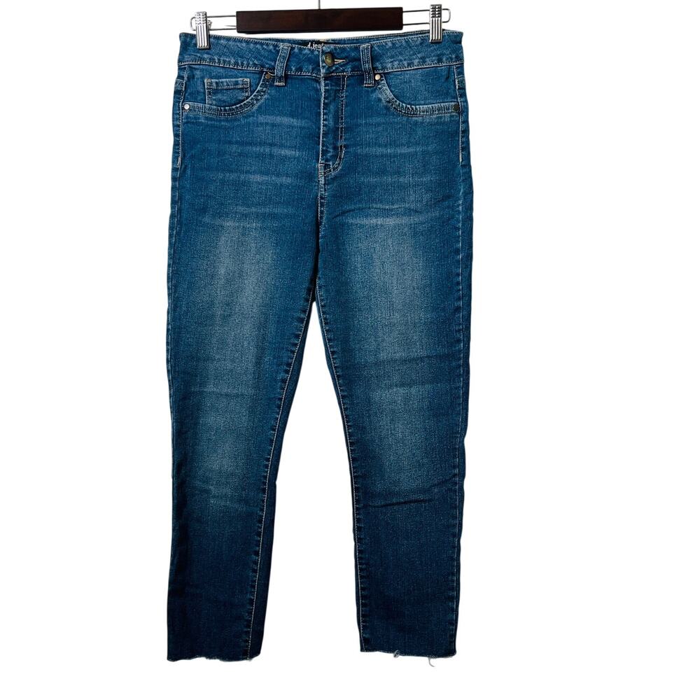 d. jeans Womens Size 10 Blue High Rise Skinny Raw Hem Medium Wash Denim